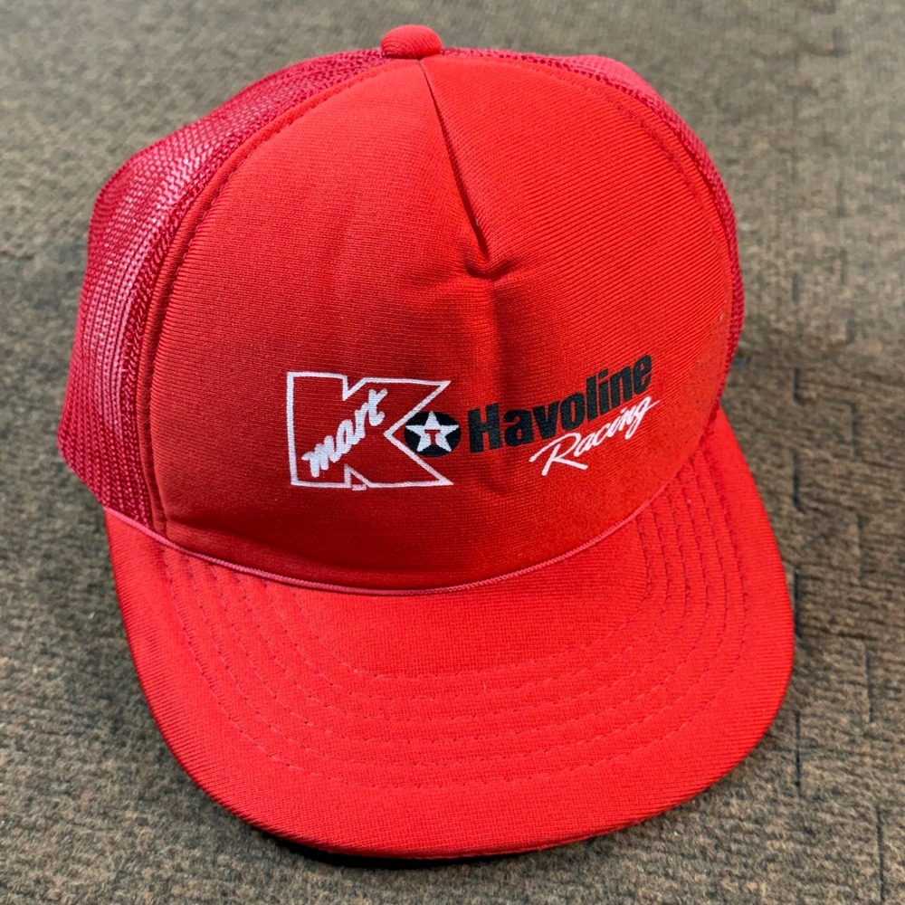 Vintage Kmart Havoline Racing Trucker Hat Red Mesh Snapback Cap That Hat Adult